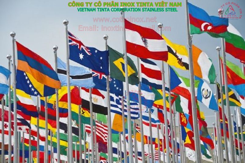 The height and number of flagpoles in different places depends on the landscape and corporate office