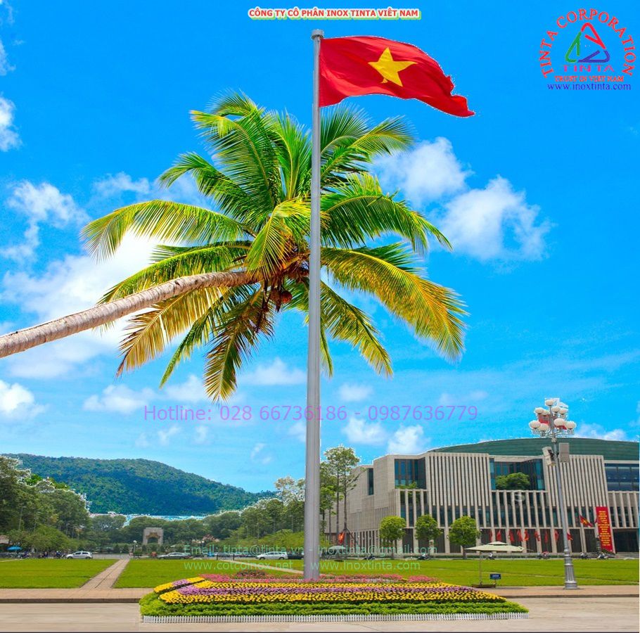 Inox TINTA Cung cấp lắp đặt Cột cờ inox tại Phú Quốc. Đảo Ngọc. Phú Quốc.