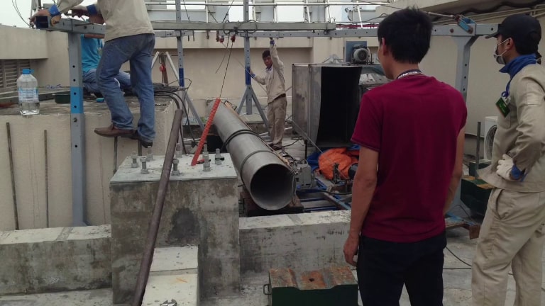 Lắp đặt cột cờ inox cao 11m