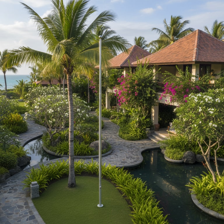 Cột cờ inox cho biệt thự