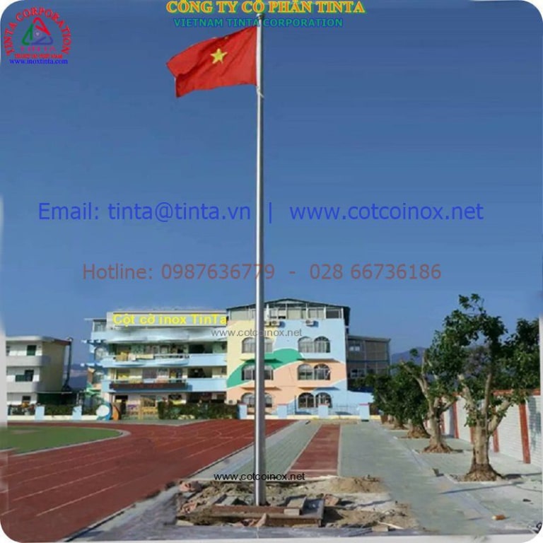 Tiêu chuẩn cột cờ inox cho trường học