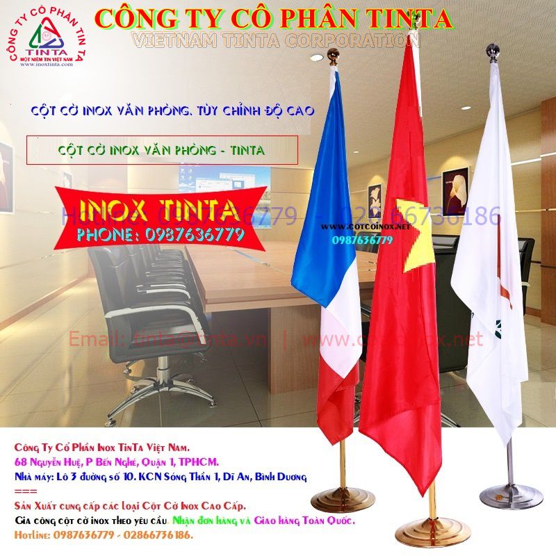 Abstract outdoor flagpole made by inox sus 304 titanium golden in Ho Chi Minh City