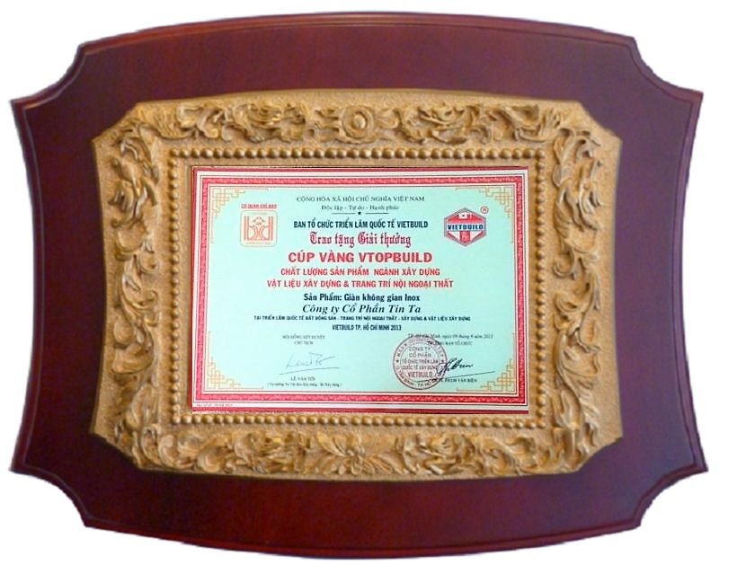 CÔNG TY CỔ PHẦN INOX TINTA VIỆT NAM - Huy Chương Vàng Chất Lượng Sản Phẩm