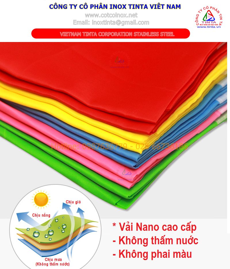 in cờ theo yêu cầu Hà Nội vải Nano không thấm nước, vải thường giá rẻ, phi bóng và phi bóng ánh kim, vải Nano không thấm nước