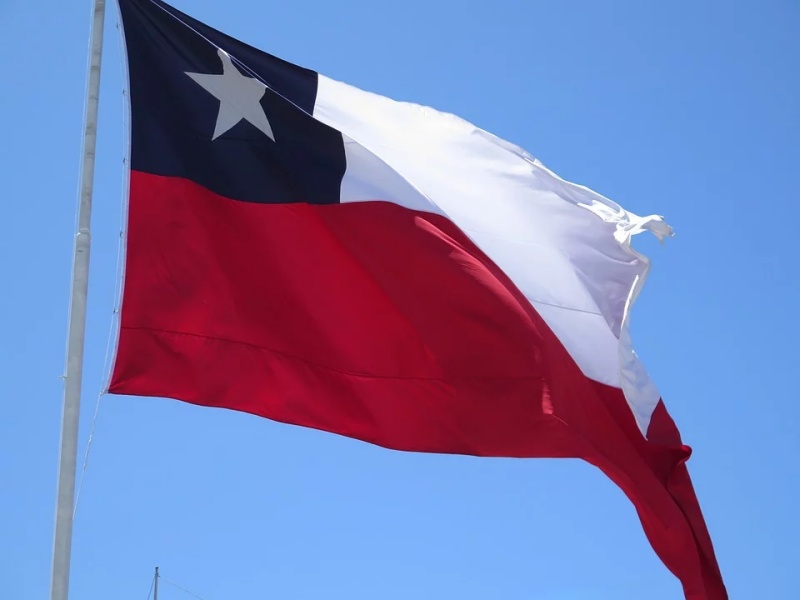 Lá cờ Chile gía rẻ, Một màu xanh lam với một ngôi sao trắng tám cánh ở giữa