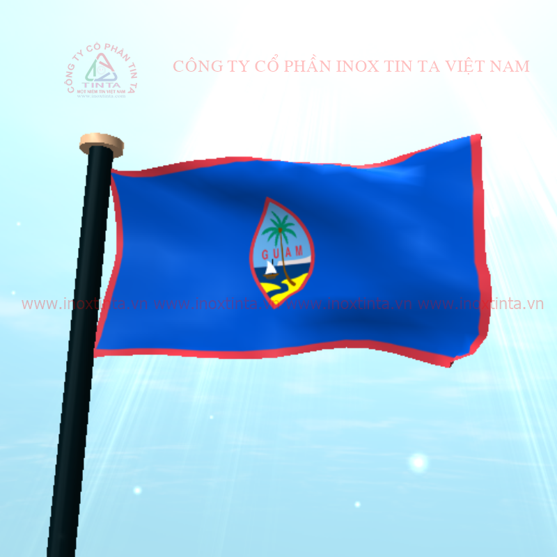 Lá cờ Guam giá rẻ nhất tại Tp HCM, lá cờ lãnh thổ là màu xanh đậm với một đường viền màu đỏ hẹp trên tất cả các bên