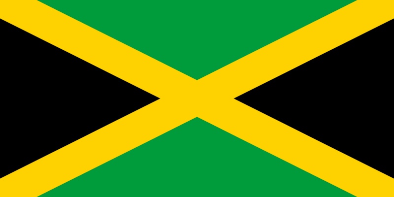 Cheap Jamaican flag in Ho Chi Minh City. The flag consists of a yellow cross
