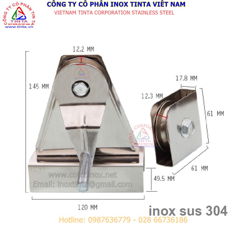 Phụ kiện làm cột cờ inox, bán bộ phụ kiện làm cột cờ inox cáp ròng rọc bu li tay quay