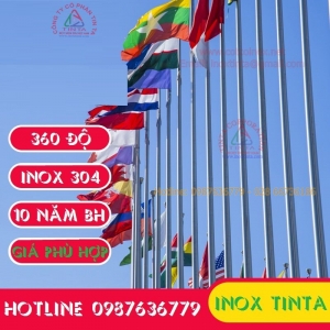 Giá cột cờ inox điều khiển từ xa