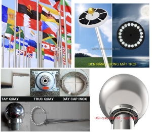 NƠI BÁN LINH KIỆN LÀM CỘT CỜ INOX VÀ PHỤ KIỆN CỘT CỜ THÉP KHÔNG GỈ 304 CHÍNH HÃNG