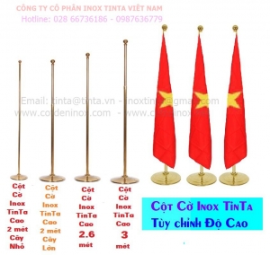 CỘT CỜ ĐẾ TRƠN 36CM VÀNG TRẮNG – PHÙ HỢP MỌI KHÔNG GIAN